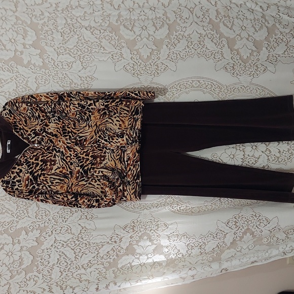 Rebecca Malone velvet like lounge tracksuit jacket w/hood L pants M (InvW017) - Picture 1 of 9